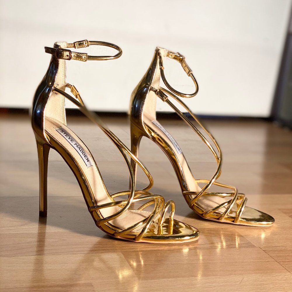 Steve Madden Metallic GOLD Strappy Heels